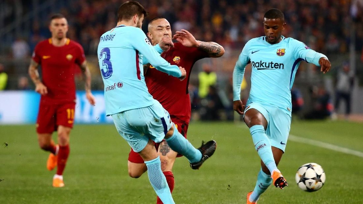 FOTO: AS Roma Menggila, Barcelona Merana di Liga Champions