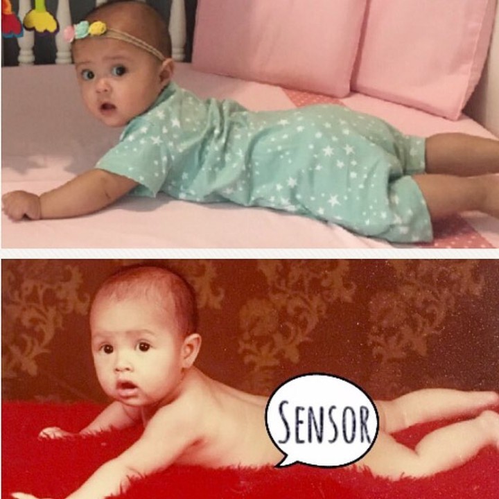 <p>Ini foto Tatjana dan mamanya di usia yang sama. Mirip kan? (Foto: Instagram @cynthia_lamusu)</p>