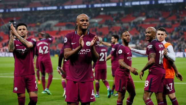 Berikut klasemen sementara Liga Primer Inggris setelah Manchester City mengalahkan Tottenham Hotspur di Wembley.