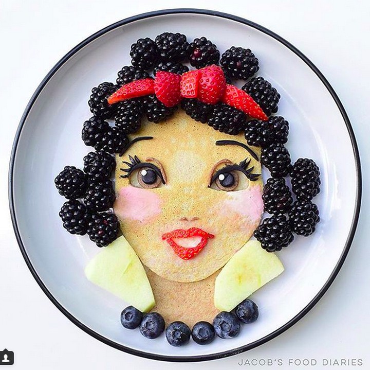 <p>Kalau tampilannya gini, anak-anak dijamin mau deh makan buah. Lihat deh, Snow White-nya cantik banget kan, Bun? (Foto: Instagram/ @jacobs_food_diaries)  </p>