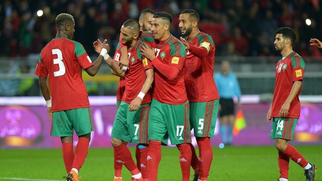 Mayoritas pemain yang memperkuat timnas Maroko berlaga di kompetisi sepak bola Eropa seperti di Italia, Belanda, Spanyol, Inggris, dan Perancis.