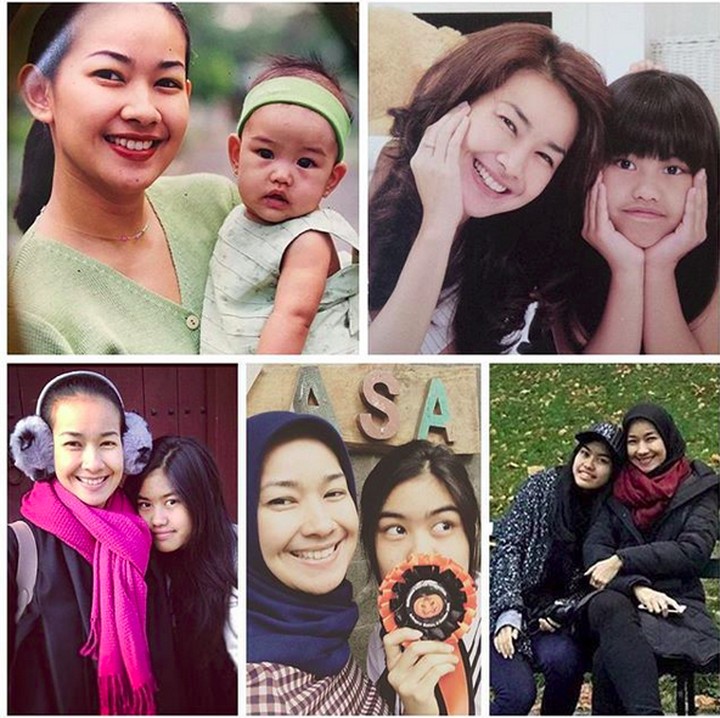 <p>Kolase Bunda Alya bersama Adjani kecil hingga sekarang udah beranjak remaja. (Foto: Instagram/ @arohali)</p>