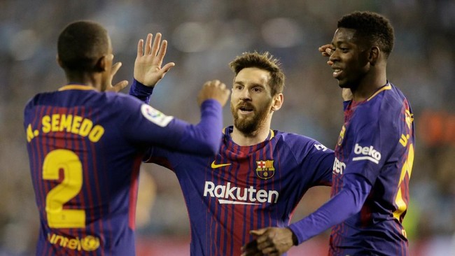 Barcelona mencetak rekor tak terkalahkan di ajang La Liga setelah mereka bermain imbang 2-2 lawan Celta Vigo, Selasa (17/4).