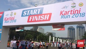 Iriana Jokowi dan Mufidah Kalla Buka Kartini Run 2018