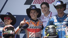 Marquez Tampil Buas, Rossi Kehabisan Tenaga di MotoGP Amerika