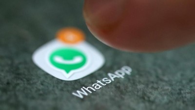whatsapp FILE PHOTO: The WhatsApp app logo is seen on a smartphone in this picture illustration taken September 15, 2017. REUTERS/Dado Ruvic