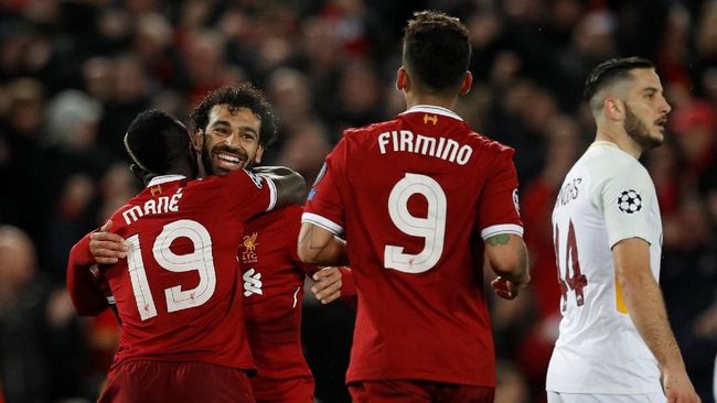 Juntos, Mané, Firmino e Salah fizeram mais gols do que a Roma