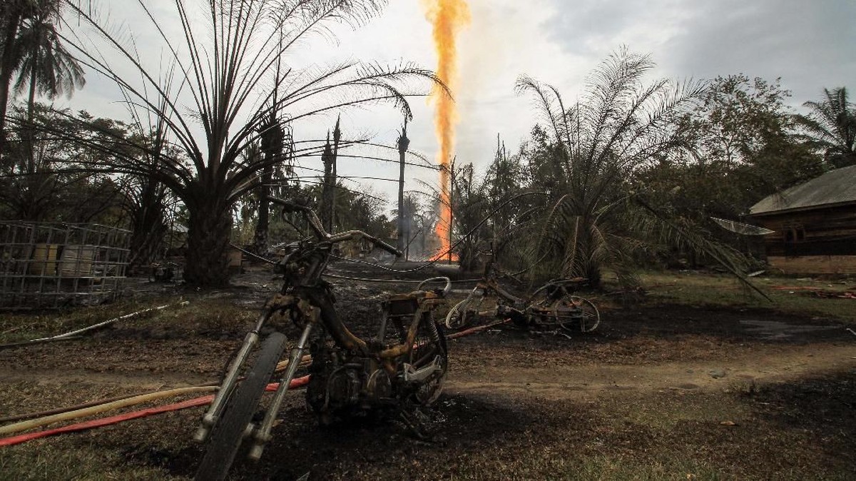 FOTO: Kebakaran Sumur Minyak Aceh Timur