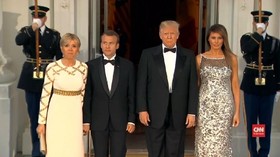 VIDEO: Trump-Melania Sambut Hangat Macron di Gedung Putih