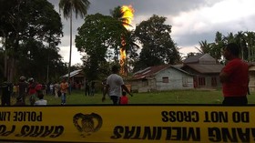 Kobaran Api Ledakan Sumur Minyak di Aceh Timur Padam