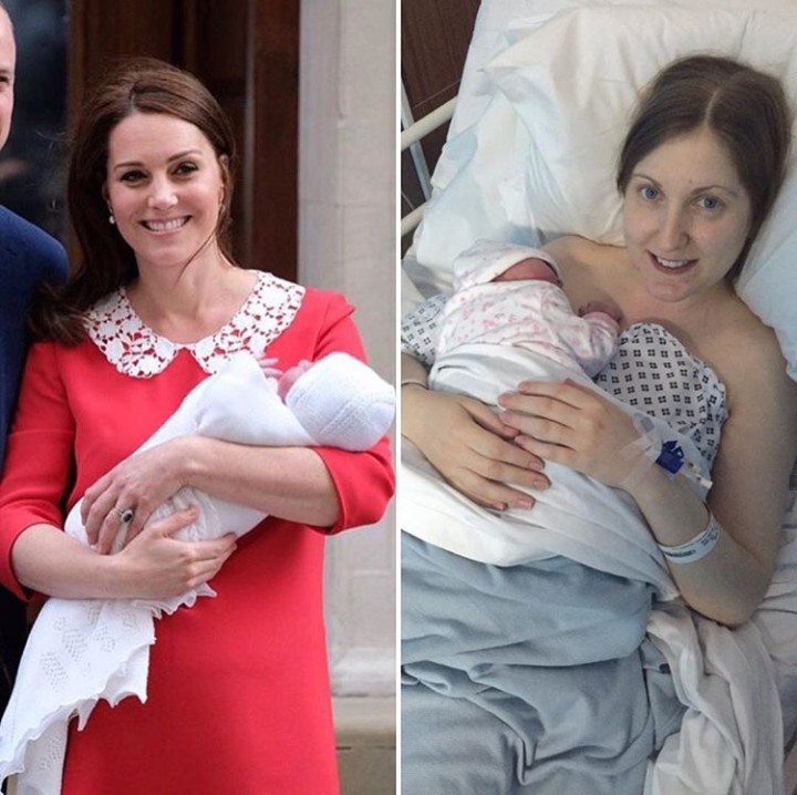 <p>Hanya 7 jam setelah melahirkan, Kate Middleton terlihat begitu mempesona. Sedangkan ibu ini masih terbaring di ranjang rumah sakit sambil memeluk bayinya. Tenang, Bun, Bunda nggak sendiri. (Foto: Instagram @griffindawn)</p>