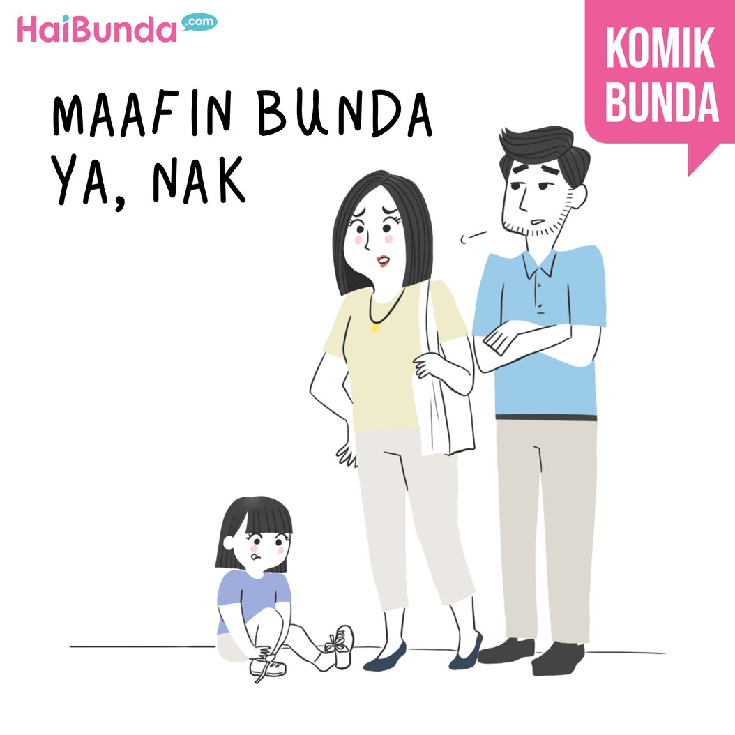 Kadang ada beberapa hal yang bikin kita merasa bersalah sama anak, seperti di komik ini, Bun. Nah, Bunda biasanya merasa bersalah ke si kecil kalau kenapa, Bun?