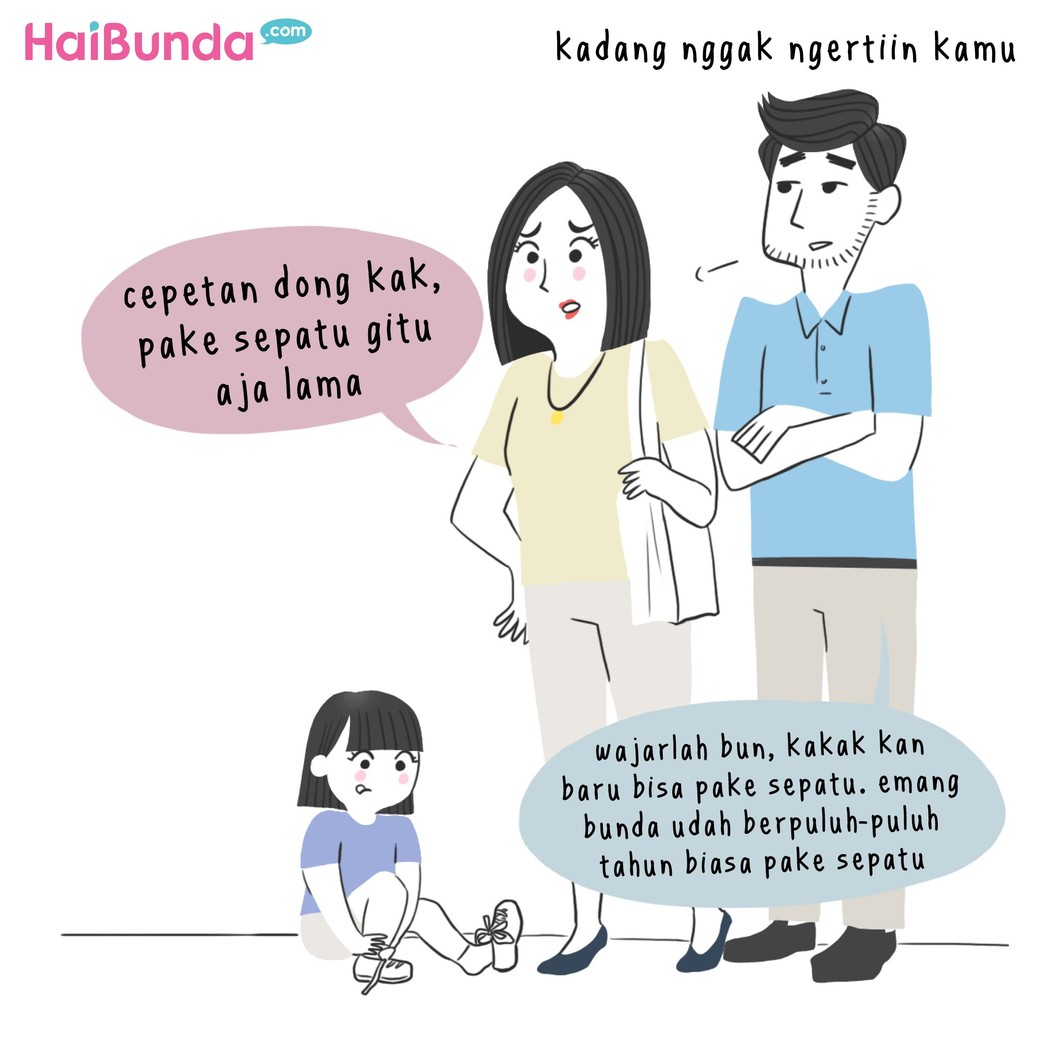 Kadang ada beberapa hal yang bikin kita merasa bersalah sama anak, seperti di komik ini, Bun. Nah, Bunda biasanya merasa bersalah ke si kecil kalau kenapa, Bun?
