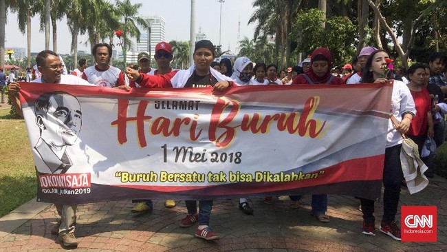Buruh transportasi se-Jabodetabek menegaskan pilihan politik mereka jatuh pada Joko Widodo pada pemilihan presiden 2019 mendatang.