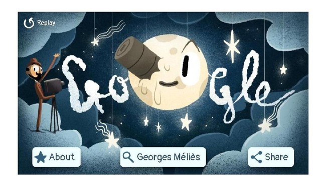 Google Doodle pertama kalinya menampilkan Doodle interaktif virtual reality untuk mengenang Georges Méliès.