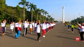 VIDEO: Aksi Senam Pagi Relawan Jokowi