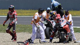 Insiden Dovizioso Salah Motor Usai Kecelakaan MotoGP Spanyol