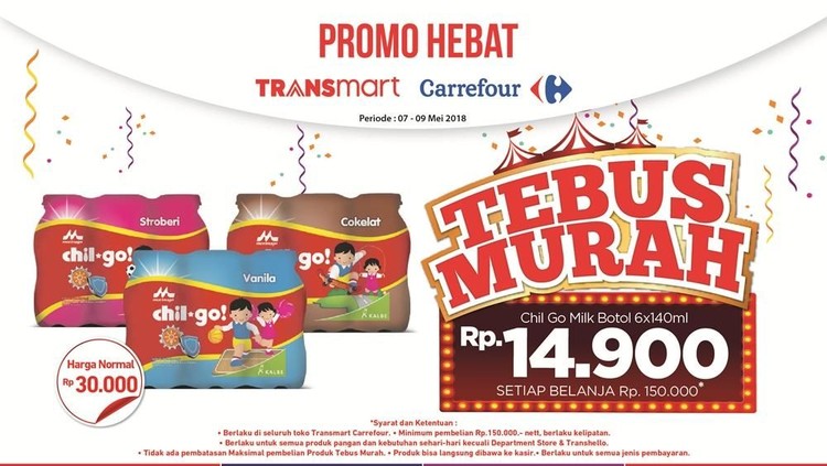 Transmart Carrefour kembali mengadakan promo tebus murah susu anak di awal pekan, Bun.