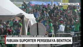 Bentrokan Suporter di Laga 'Panas' Derby Jatim