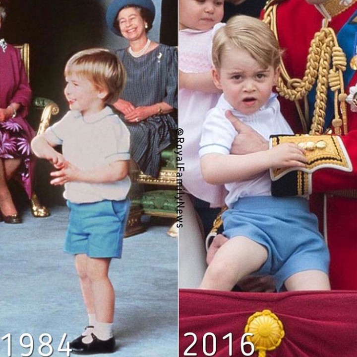 <p>Setelan yang dikenakan Pangeran George ini juga mirip sekali dengan yang dipakai ayahnya, Pangeran William, semasa kecil. (Foto: Instagram @royalfamilynews)</p>