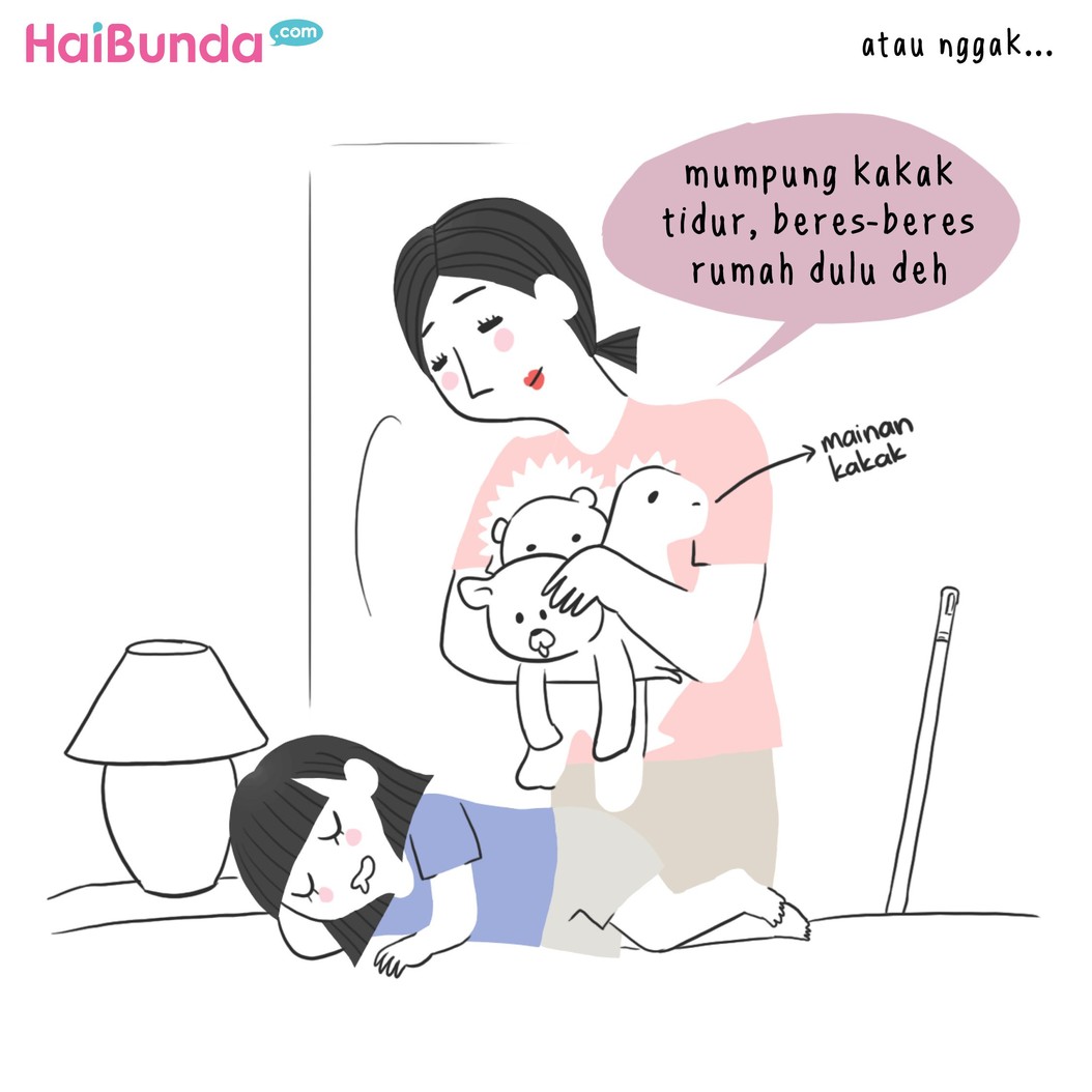 Setelah jadi ibu, perubahan ketika tidur dialami bunda di komik ini. Bunda juga mengalami perubahan itu? Kayak apa, Bun? Yuk berbagi ceritanya.
