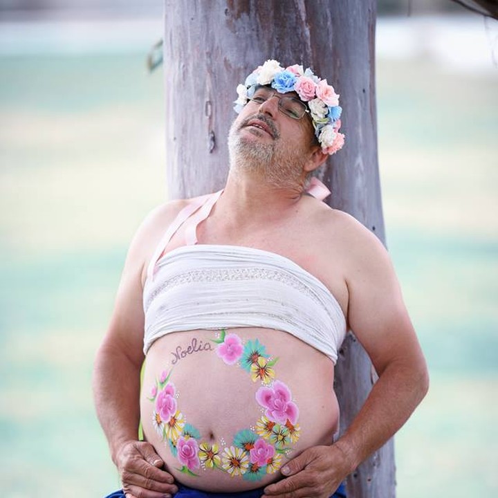 <p>Ada cerita di balik maternity photo shoot ini. Ayah yang bernama Francisco Peres atau yang akrab disapa Paco ini ingin 'membayar' kesalahannya karena telah salah memberi nama anaknya beberapa tahun lalu. (Foto: Facebook/Martyn Wilkes Photography) </p>