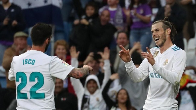 Gareth Bale tampil menawan saat Real Madrid sukses mencukur Celta Vigo dengan skor 6-0 pada pekan ke-37 La Liga Spanyol di Santiago Bernabeu, Sabtu (12/5).