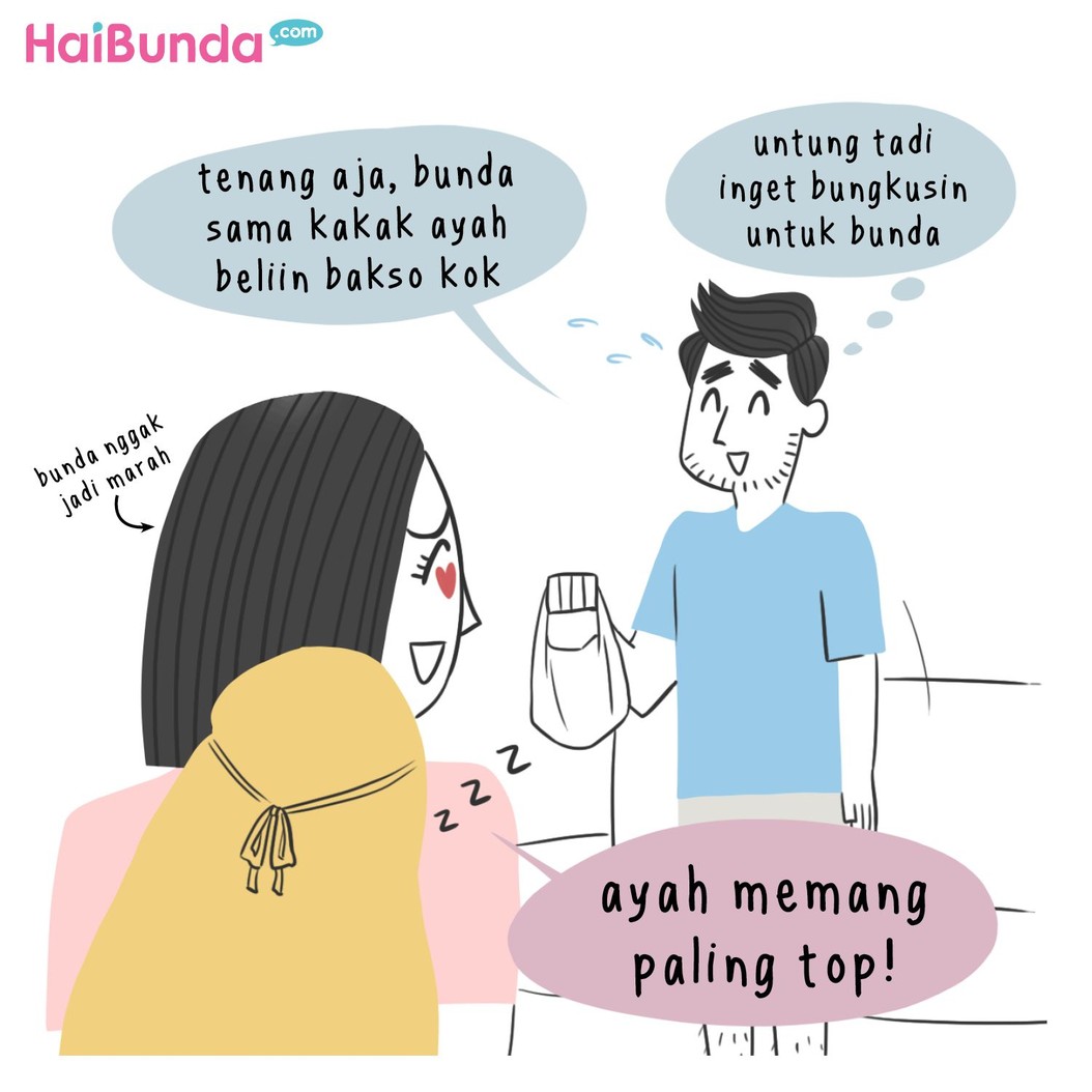Kakak tidur di masjid jadi cerita salat tarawih keluarga bunda di komik ini. Kalau cerita salat tarawih di keluarga Bunda gimana? Share yuk di kolom komentar.