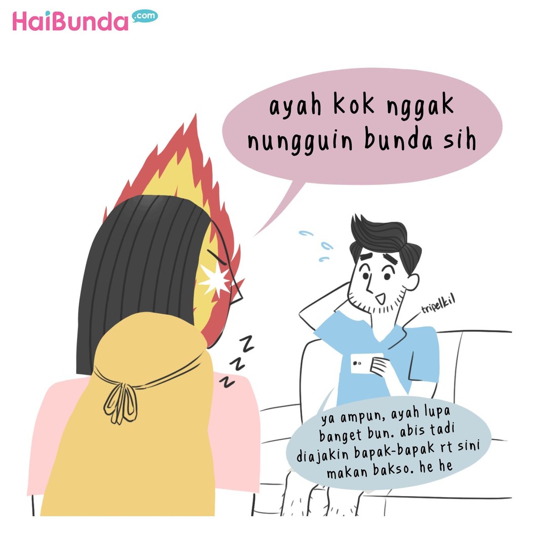 Kakak tidur di masjid jadi cerita salat tarawih keluarga bunda di komik ini. Kalau cerita salat tarawih di keluarga Bunda gimana? Share yuk di kolom komentar.