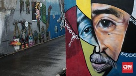 FOTO: Mural Penyemarak Ramadan Karya Warga Jagakarsa