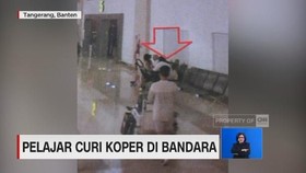 Pelajar Curi Koper di Bandara Terekam CCTV