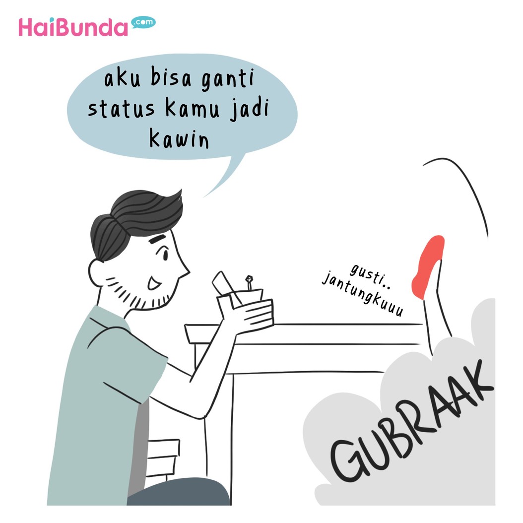 Kayak gini gombalan masa pacaran bunda di komik ini. Kalau gombalan ala Bunda dan Ayah di masa PDKT atau pacaran kayak gimana? Bagiin ceritanya yuk, Bun.