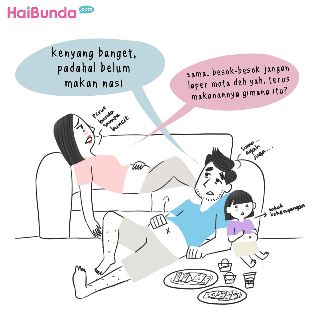 Begini jadinya kalau keluarga bunda di komik ini 'lapar mata' jelang buka puasa. Bunda dan keluarga pernah mengalami juga? Yuk ceritakan di kolom komentar, Bun.