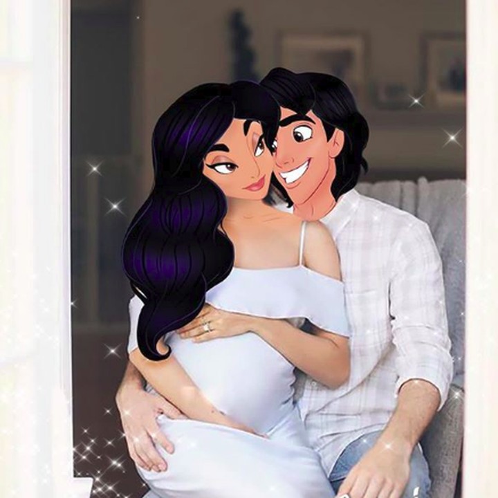 <p>Aih, so sweet banget Aladdin dan Putri Jasmine sedang menantikan kelahiran si kecil. (Foto: Instagram/ @iguunii)  </p>