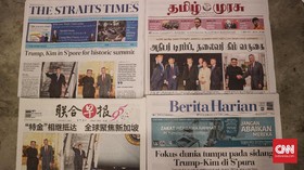 Pertemuan Trump-Kim Jong-un Jadi Berita Utama Koran Singapura