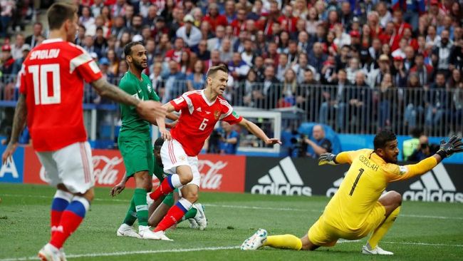Rusia Menang 5 0 Atas Arab Saudi Di Piala Dunia 2018