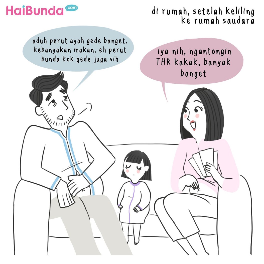 Begini carita Lebaran di keluarga bunda di komik ini. Nah, cerita Lebaran di keluarga Bunda kayak gimana? Yuk bagiin ceritanya di kolom komentar, Bun.