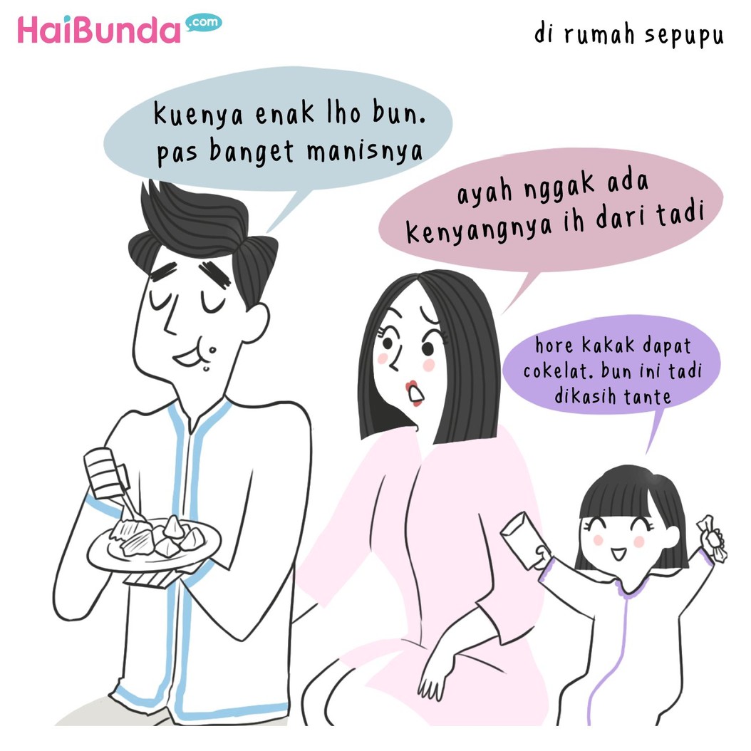 Begini carita Lebaran di keluarga bunda di komik ini. Nah, cerita Lebaran di keluarga Bunda kayak gimana? Yuk bagiin ceritanya di kolom komentar, Bun.