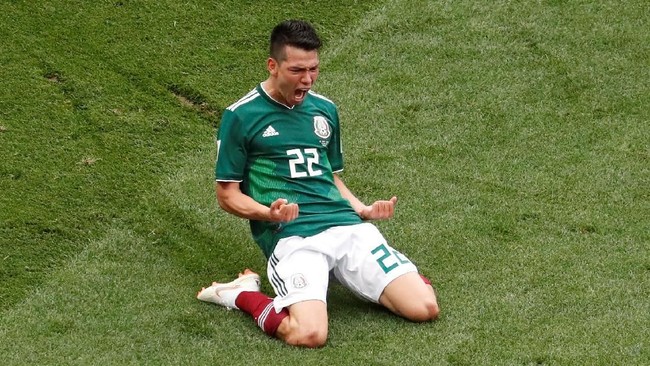 Meksiko menumbangkan Jerman di laga Grup F Piala Dunia 2018 yang berlangsung di Stadion Luzhniki, Minggu (17/6) malam, berkat gol tunggal Hirving Lozano.