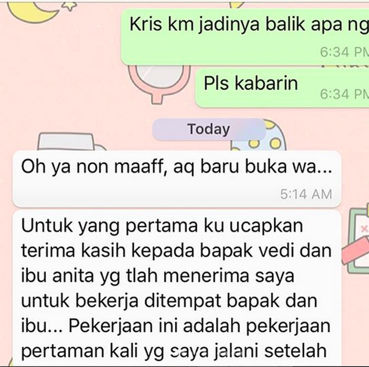 <p>Saat si mbak diberi pertanyaan singkat tapi jawabannya kayak gini. Menurut Bunda gimana? Hi-hi-hi. (Foto: Instagram/ @atrissya)  </p>
