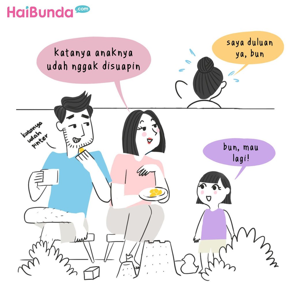 Nyinyiran tetangga kayak yang didapat bunda di komik ini emang bikin kesal ya. Bunda pernah dinyinyiri tetangga soal apa? Yuk bagikan di kolom komentar