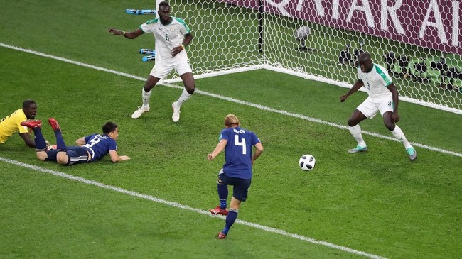 Timnas Jepang mampu menahan imbang Senegal 2-2 pada matchday kedua babak penyisihan Grup H Piala Dunia 2018 di Ekaterinburg Arena, Rusia, Minggu (24/6).