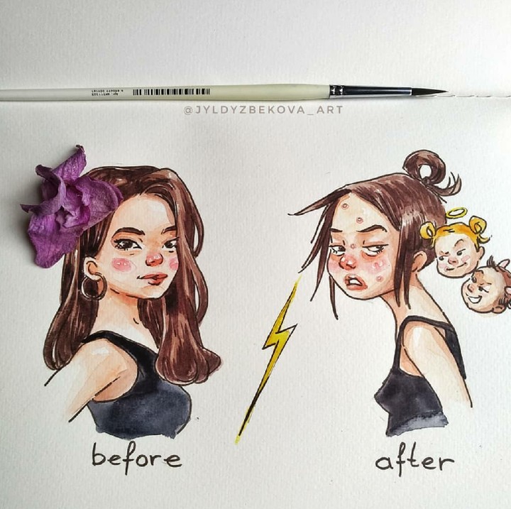 <p>Ketika belum nikah masih sempat dandan. Tapi setelah nikah dan punya anak, boro-boro ya, Bun, ingat dandan. He-he-he. (Foto: Instagram/jyldyzbekova)</p>