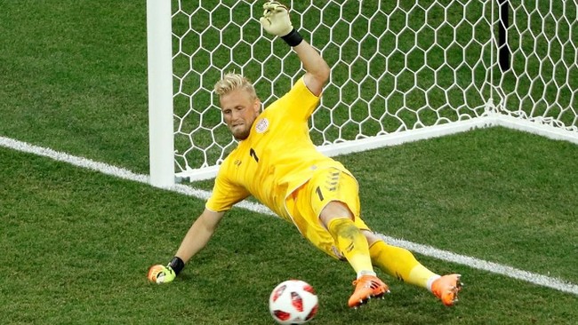 Kiper timnas Denmark Kasper Schmeichel merasa aneh mendapat gelar Man of The Match saat timnya kalah melawan Kroasia pada babak 16 besar Piala Dunia 2018.