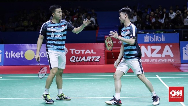 Marcus Fernaldi Gideon/Kevin Sanjaya Sukamuljo melangkah ke babak kedua China Terbuka 2018 usai mengalahkan Wahyu Nayaka Arya Pangkaryanira/Ade Yusuf Santoso.