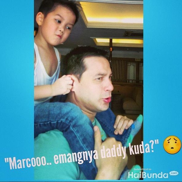 <p>Iseng banget ya Marco. Nak, itu ayah bukan kuda. Hi-hi-hi. (Foto: Instagram @ariwibowo_official)</p>
