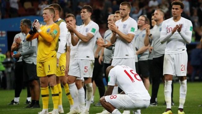 Jargon Football's Coming Home pupus setelah Inggris harus menyerah 1-2 dari Kroasia pada laga semifinal Piala Dunia 2018 di Stadion Luzhniki, Moskow.