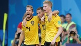 Belgia mengakhiri laga dengan kemenangan 2-0. Posisi ketiga merupakan catatan terbaik dalam sejarah sepak bola Belgia di Piala Dunia. (REUTERS/Henry Romero)