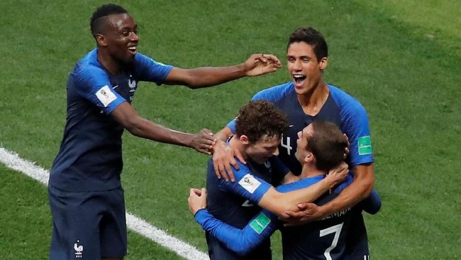 Timnas Prancis berhasil unggul 2-1 atas Kroasia pada final Piala Dunia 2018 lewat gol Antoine Griezmann di menit ke-38.