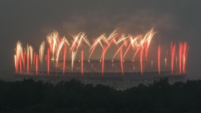 FOTO: Timnas Prancis Berpesta di Stadion Luzhniki